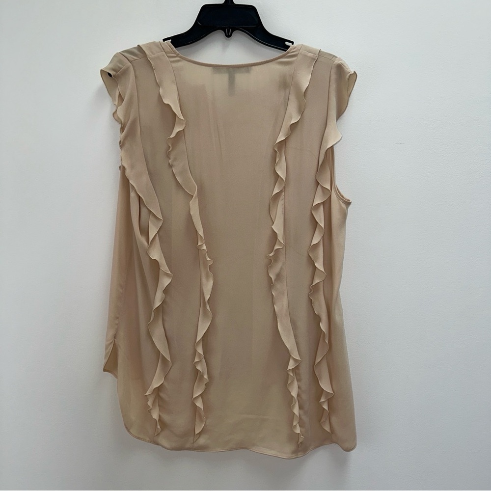 BCBGMaxAzria Beige Ruffled Blouse - Picture 2 of 3